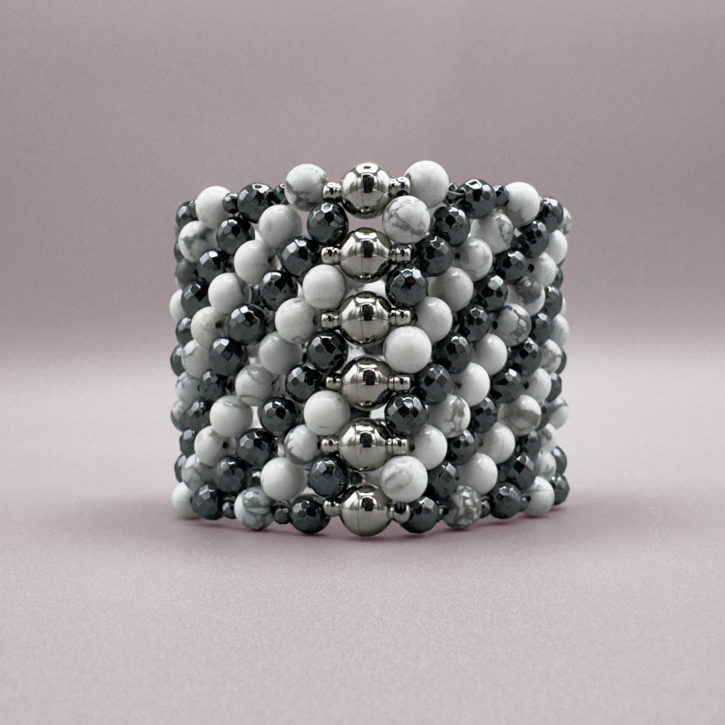 SAHARA S3 Bracelet in Howlite + Hematite