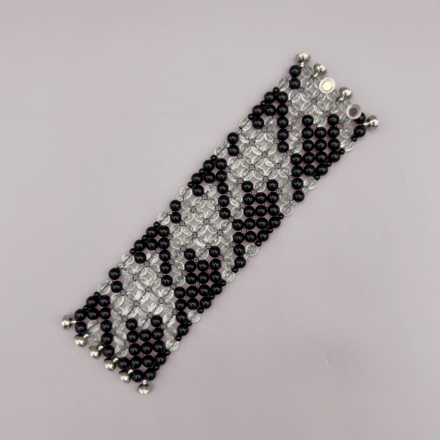 SAHARA S3 Bracelet in Black Onyx + Clear Quartz
