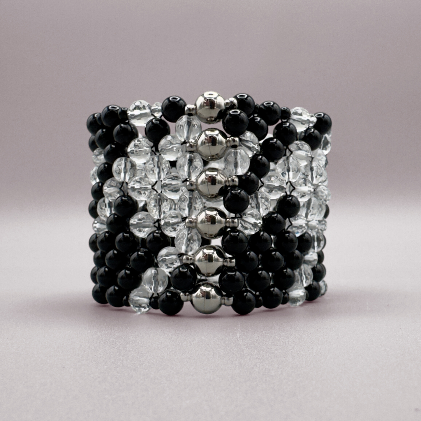 SAHARA S3 Bracelet in Black Onyx + Clear Quartz