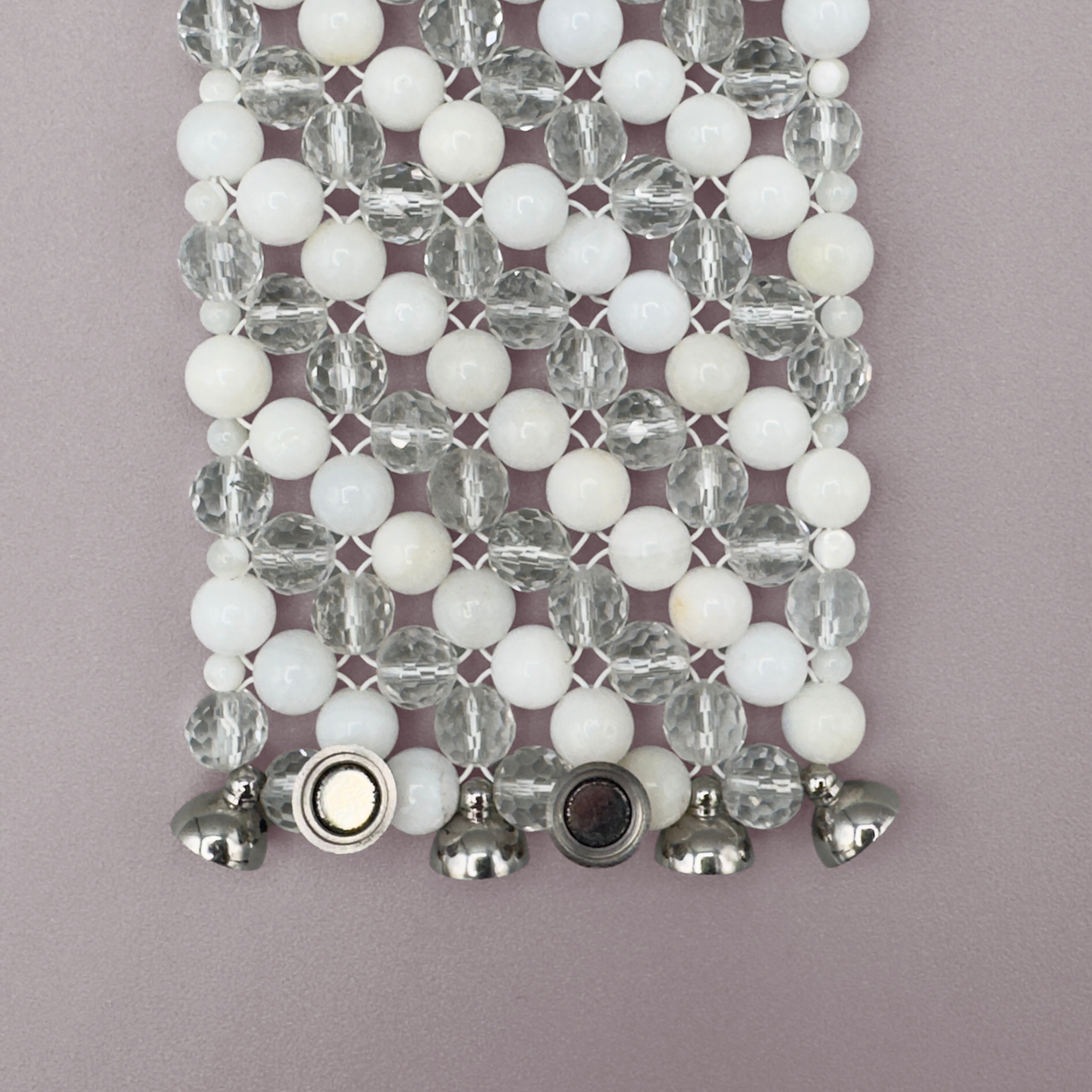 SAHARA S3 Bracelet in White Shell + Clear Quartz