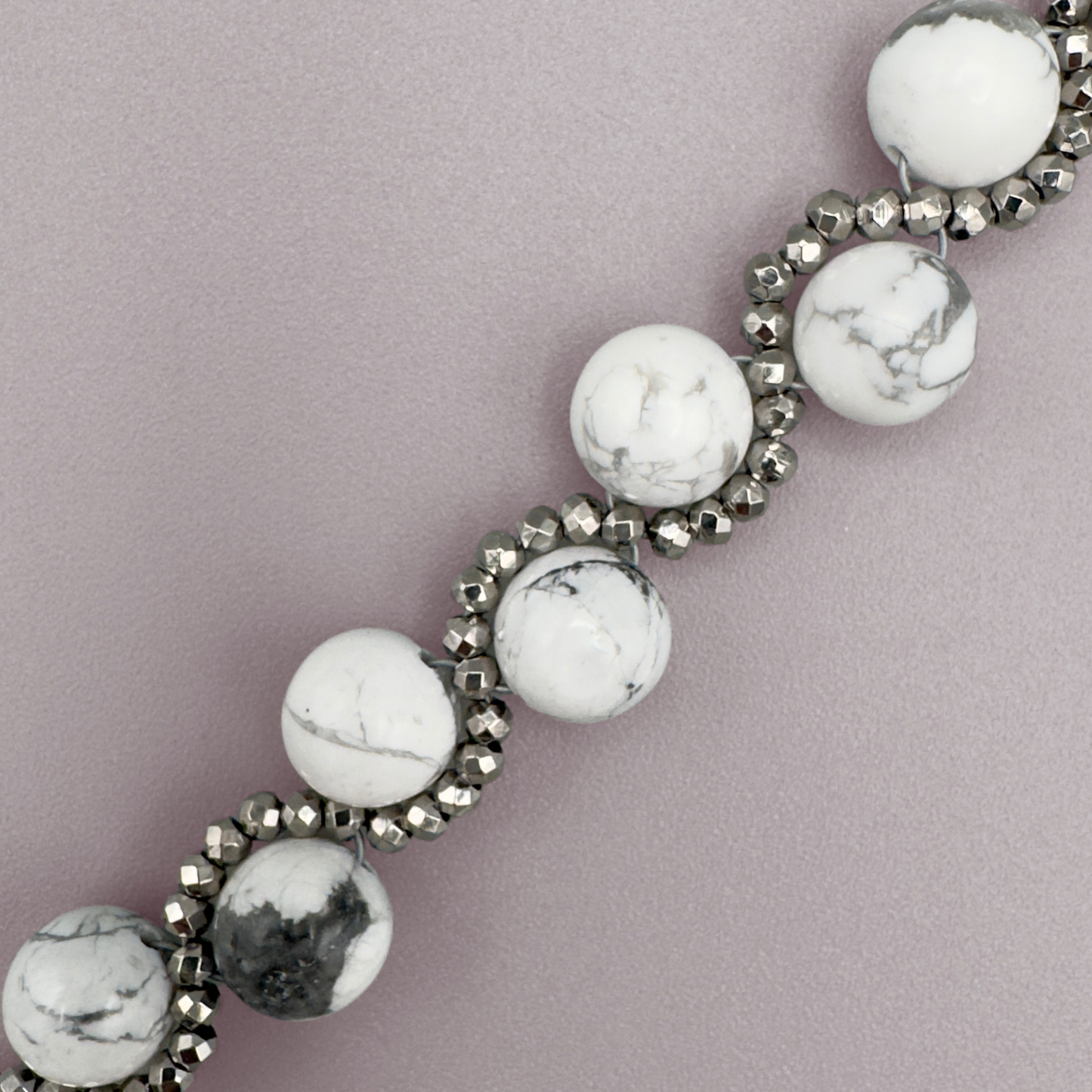 ORBITAL O1 Bracelet in Howlite + Silver