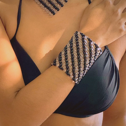 SAHARA S10 Bracelet in Black Onyx + Clear Quartz