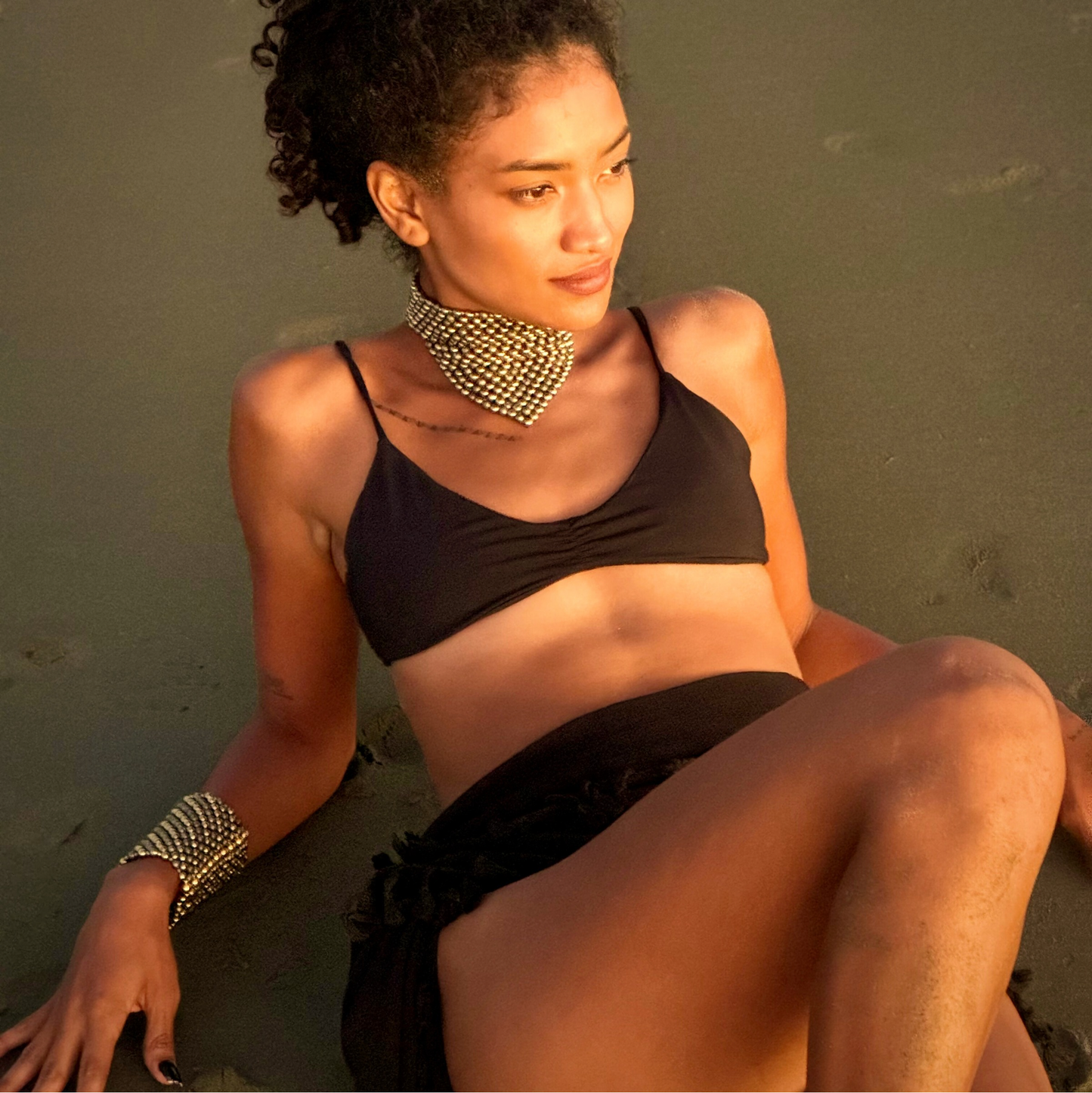SAHARA S12 Choker in Pyrite + Gold