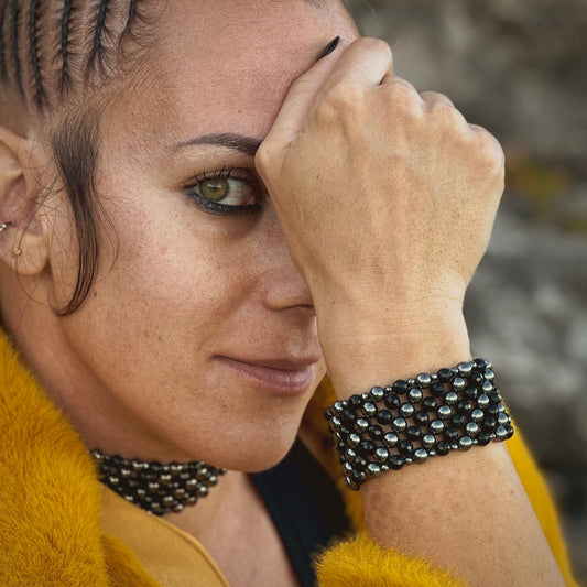 SAHARA S4 Bracelet in Black Onyx + Hematite