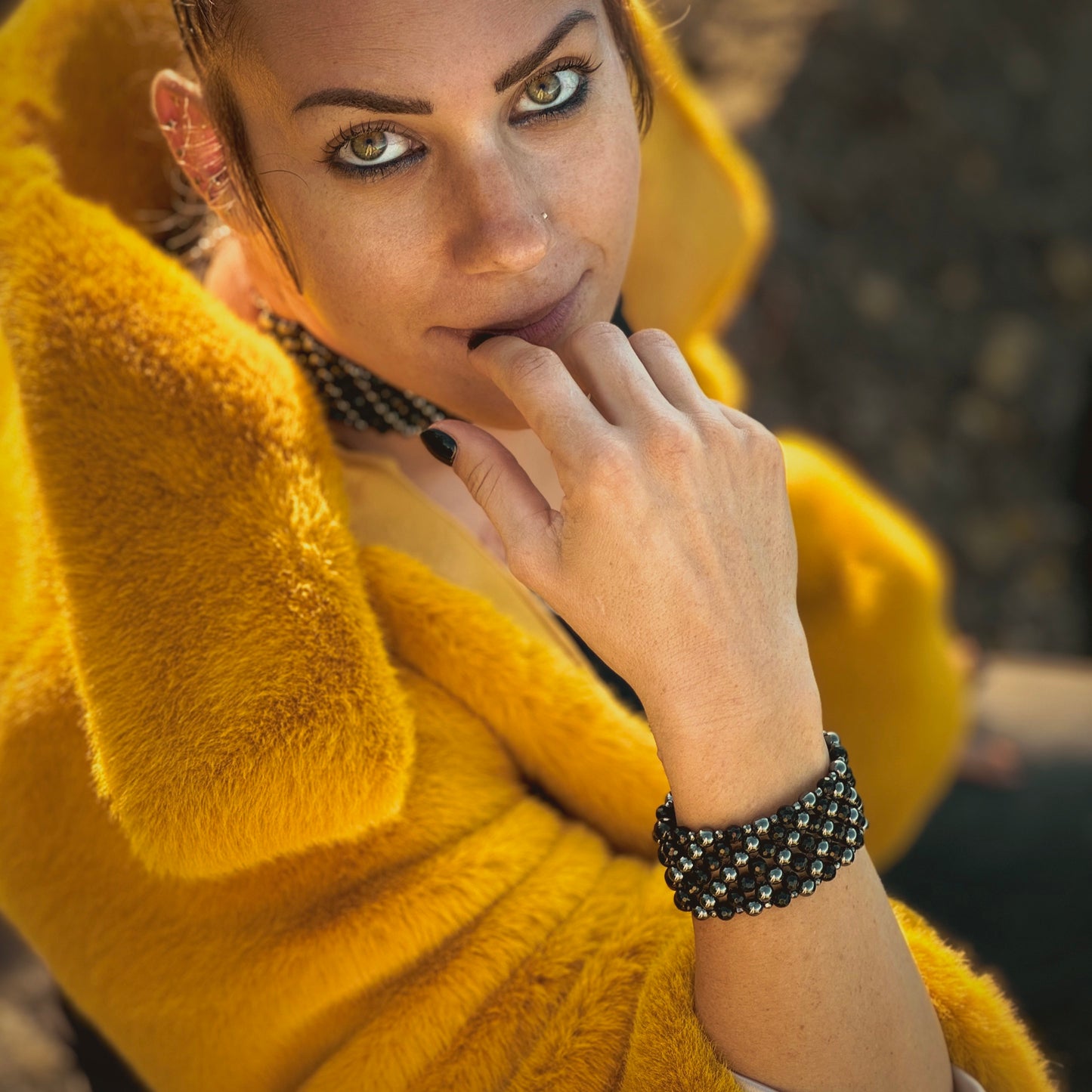 SAHARA S4 Bracelet in Black Onyx + Hematite