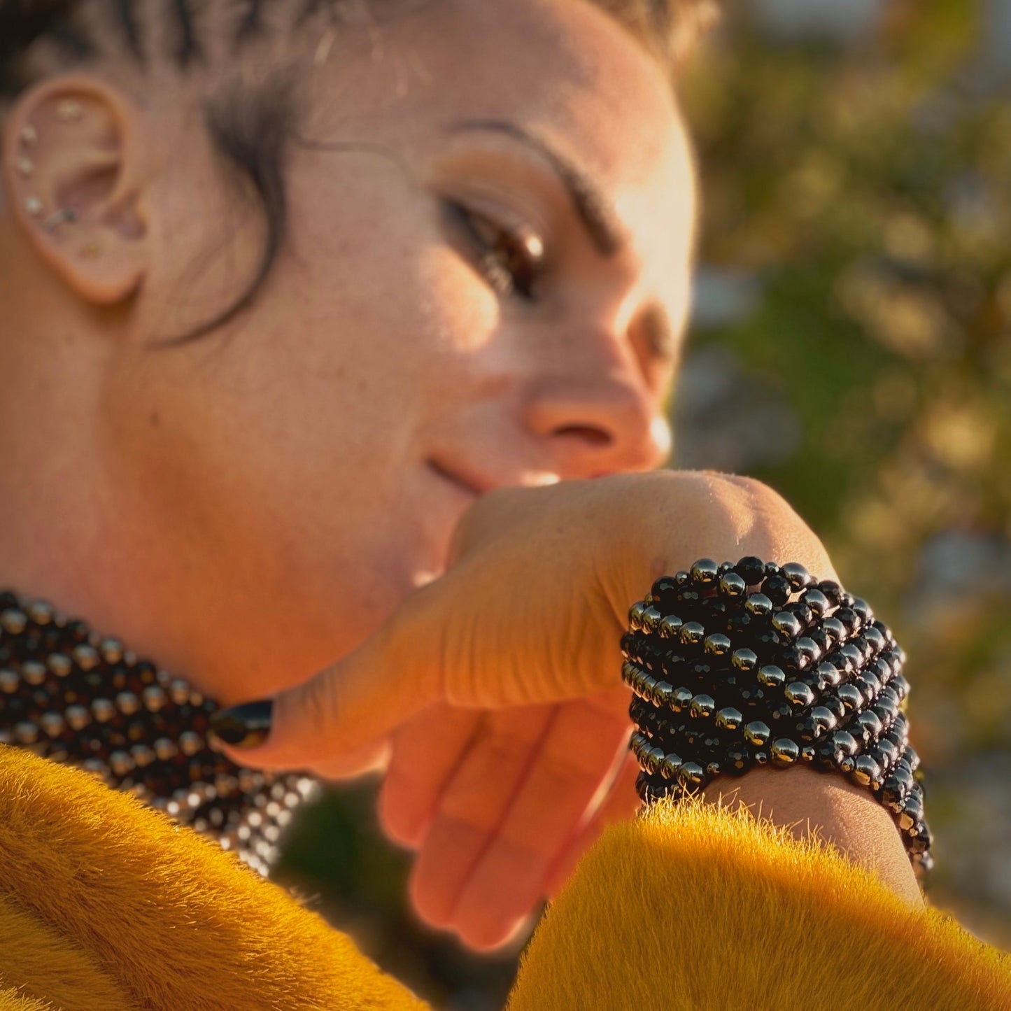 SAHARA S6 Bracelet in Black Onyx + Hematite