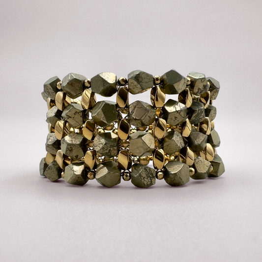 ROCKY R4 Bracelet in Pyrite + Gold