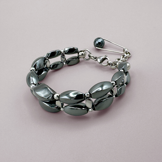 Hematite + Silver Bracelet