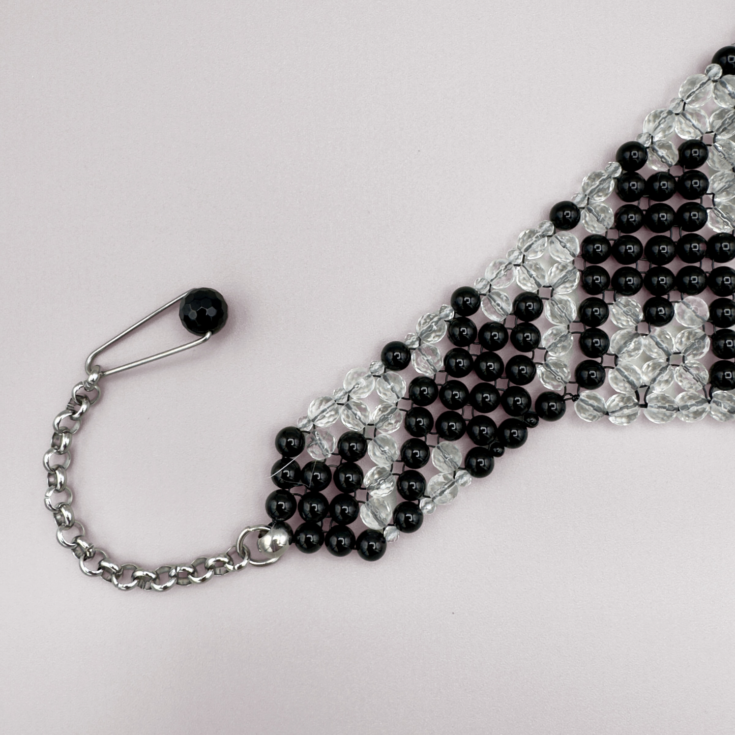 SAHARA S12 Choker in Black Onyx + Clear Quartz