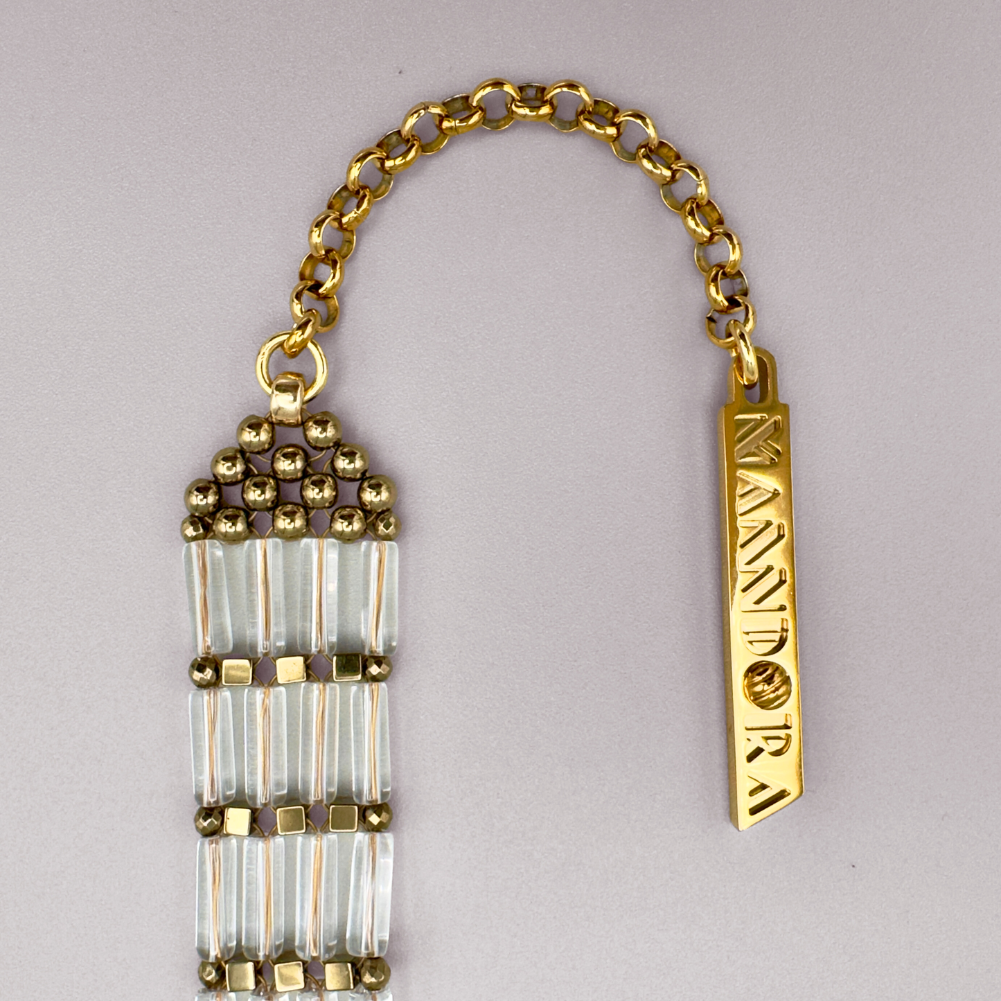 Choker in Clear Quartz + Gold