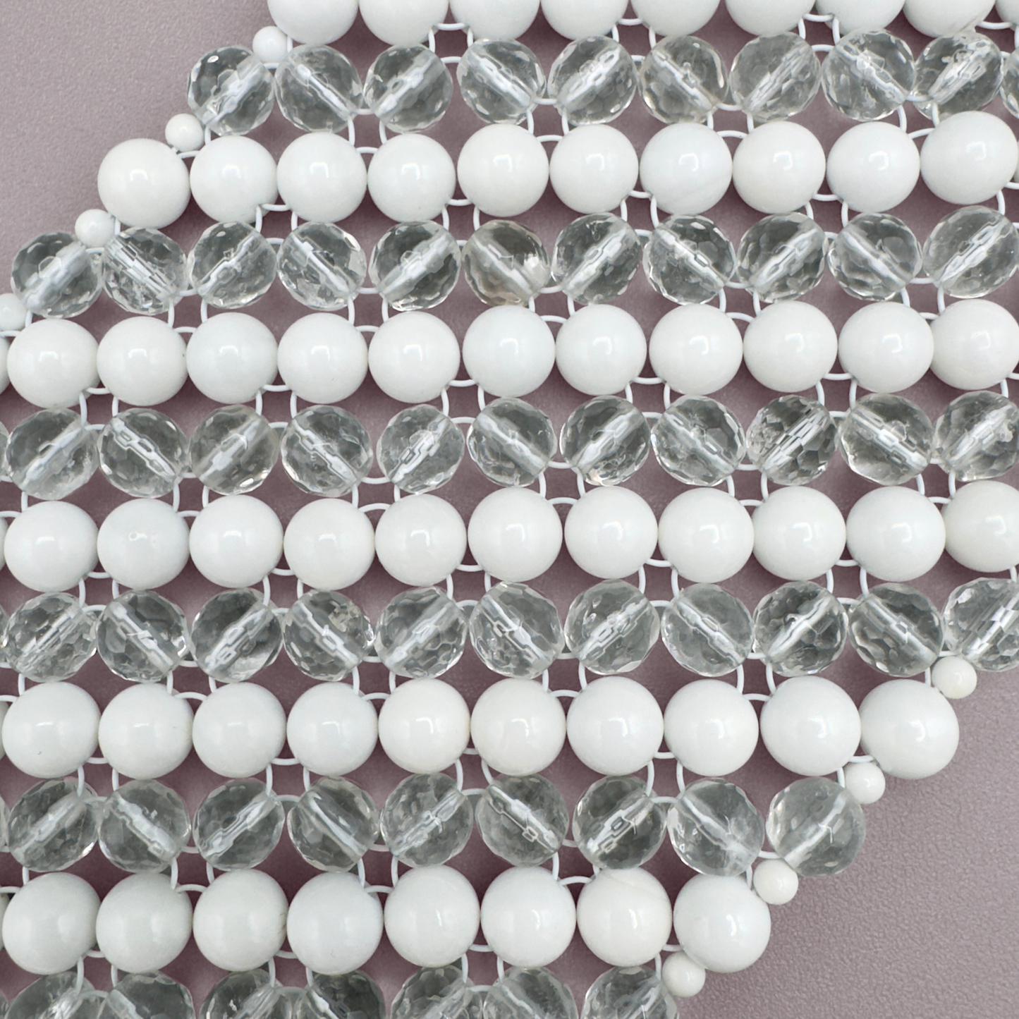 SAHARA S8 Choker in White Shell + Clear Quartz