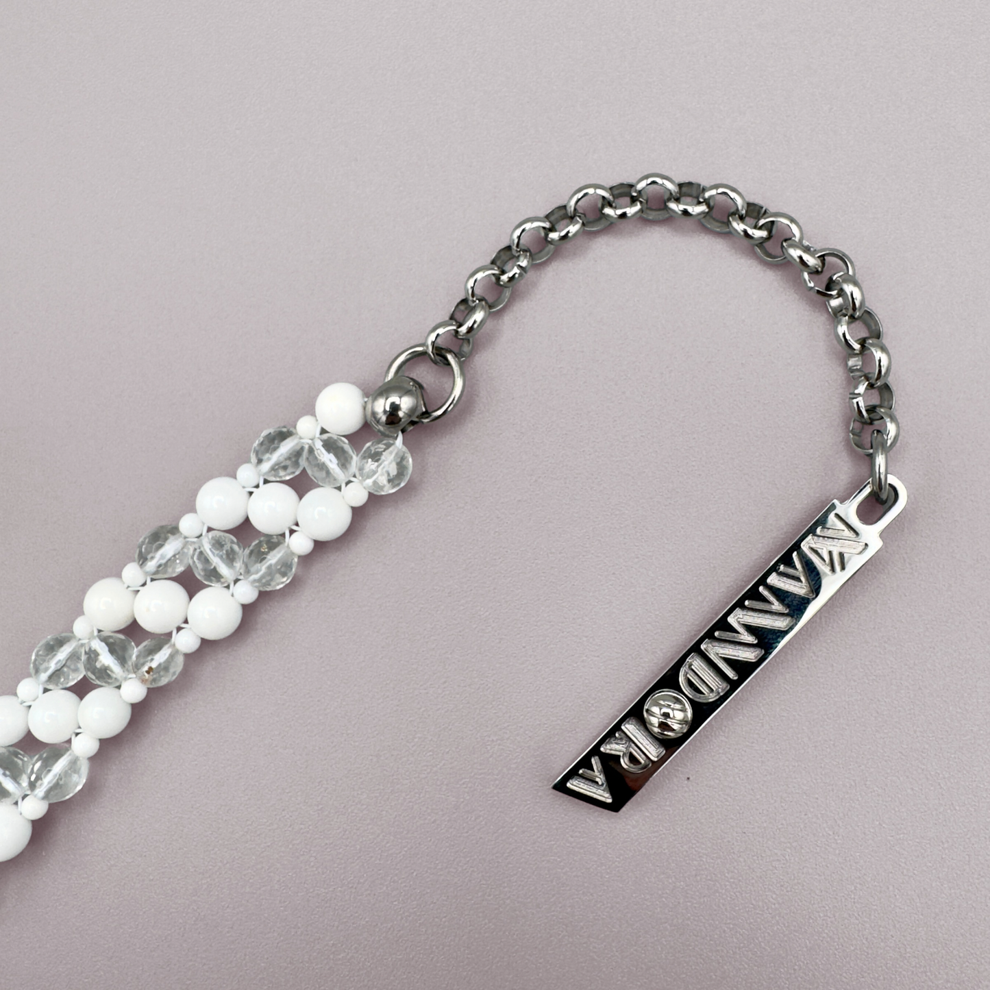 SAHARA S2 Choker in White Shell + Clear Quartz