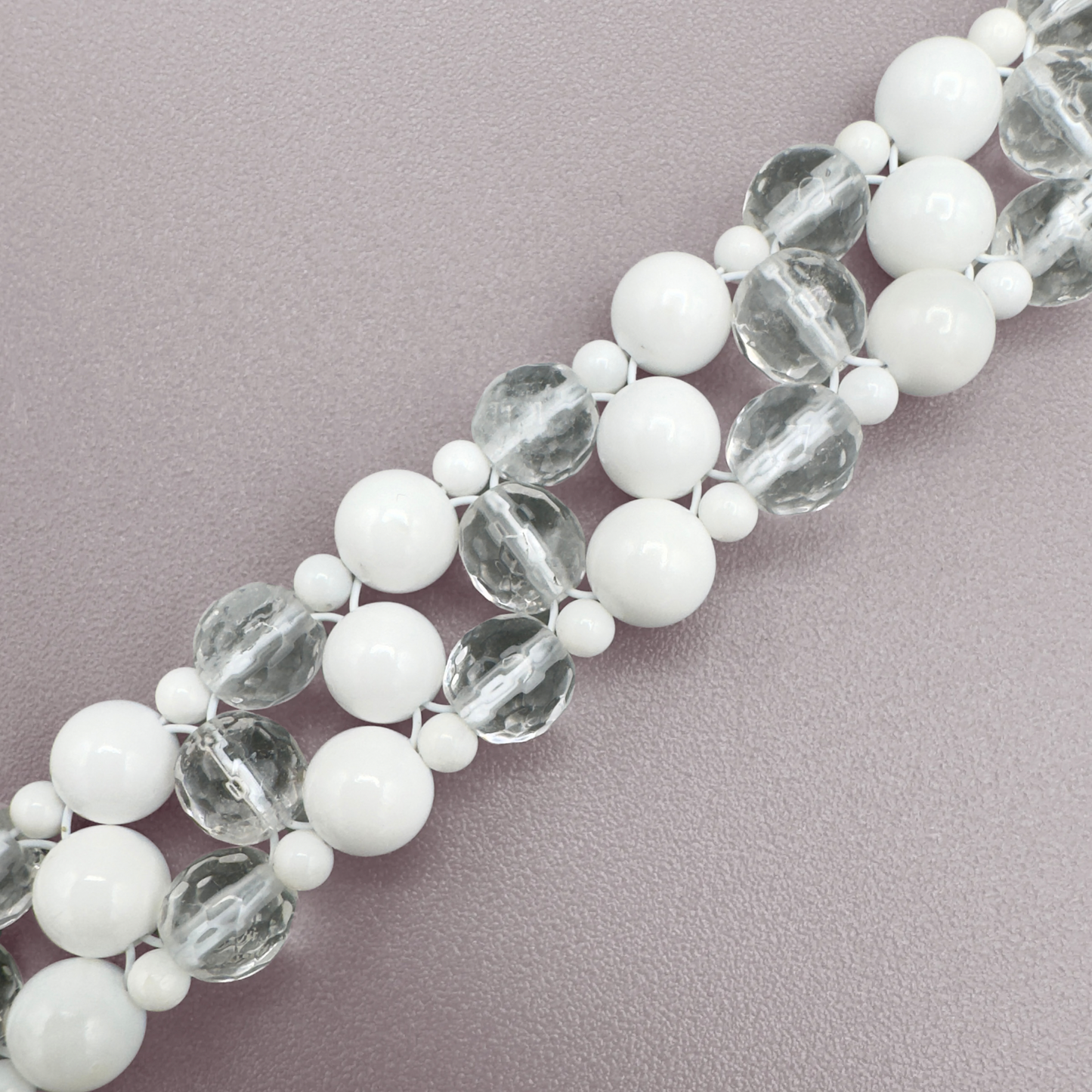 SAHARA S2 Bracelet in White Shell + Clear Quartz