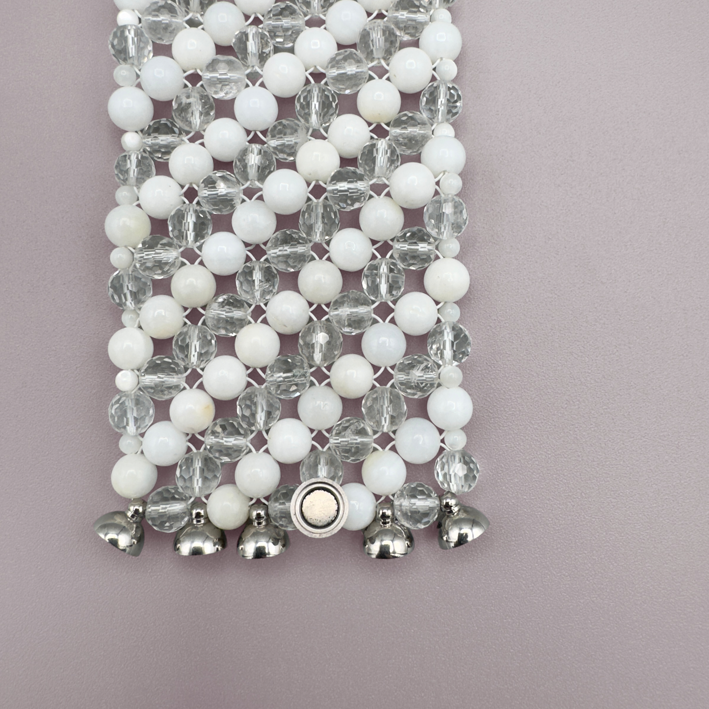 SAHARA S6 Bracelet in White Shell + Clear Quartz