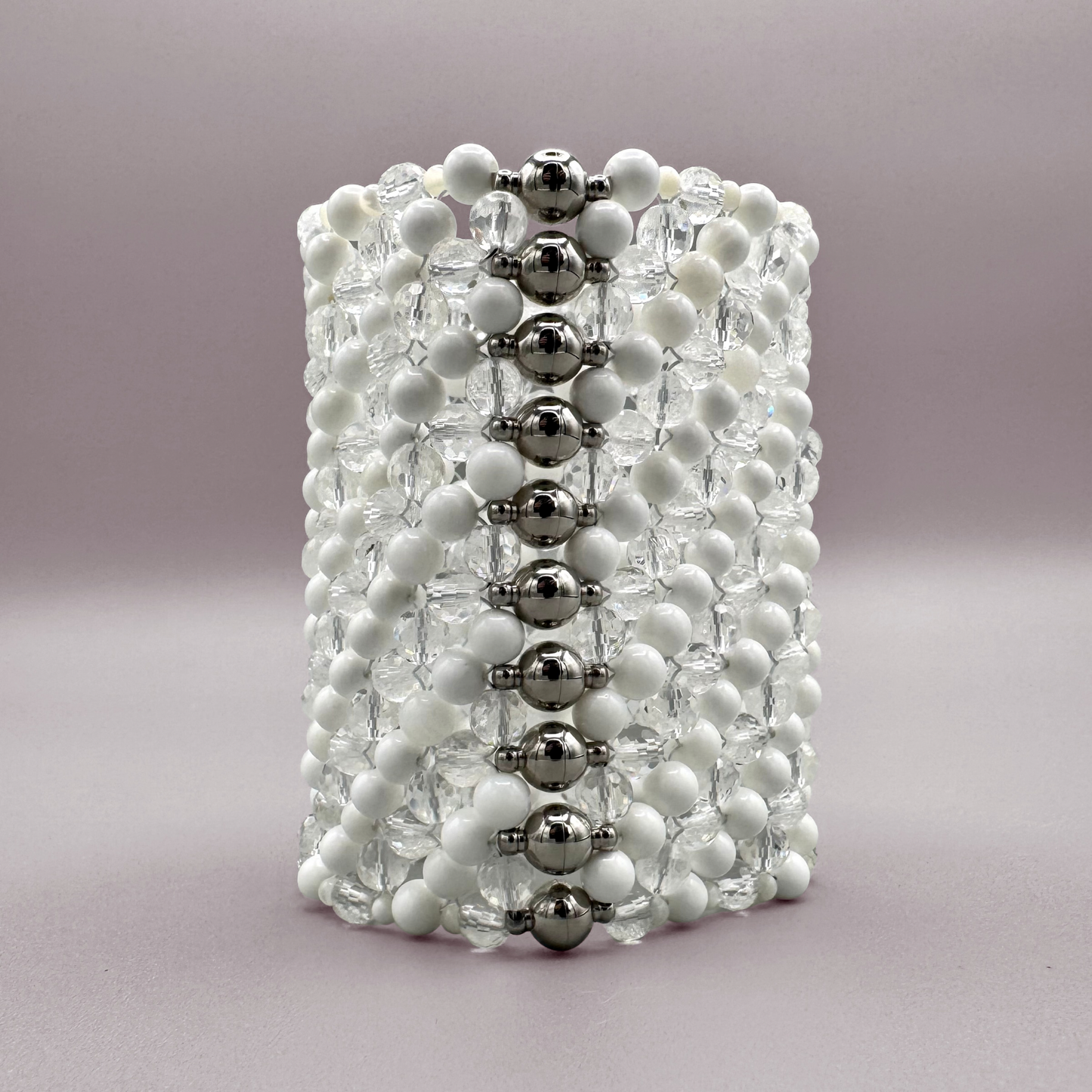 SAHARA S10 Bracelet in White Shell + Clear Quartz