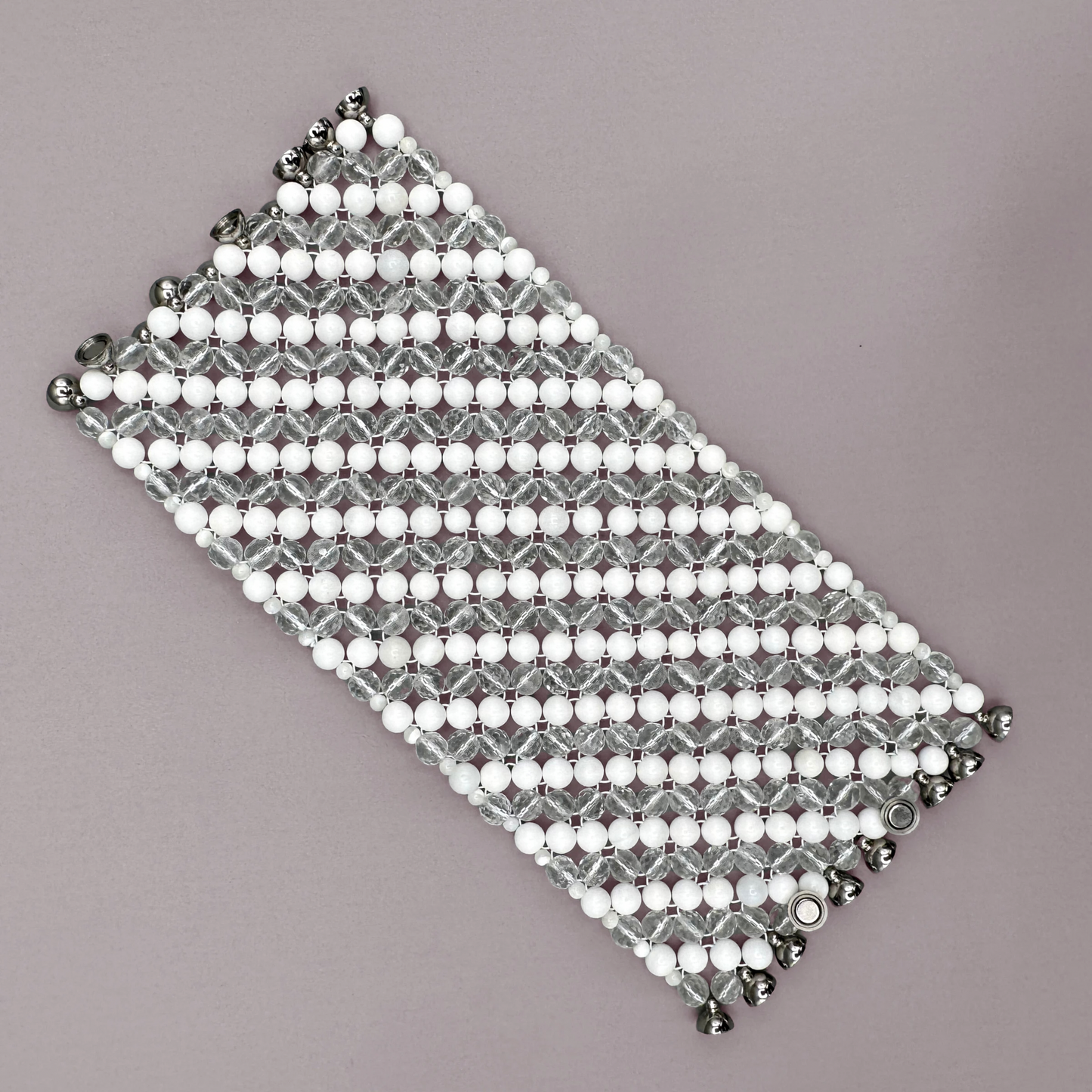 SAHARA S10 Bracelet in White Shell + Clear Quartz