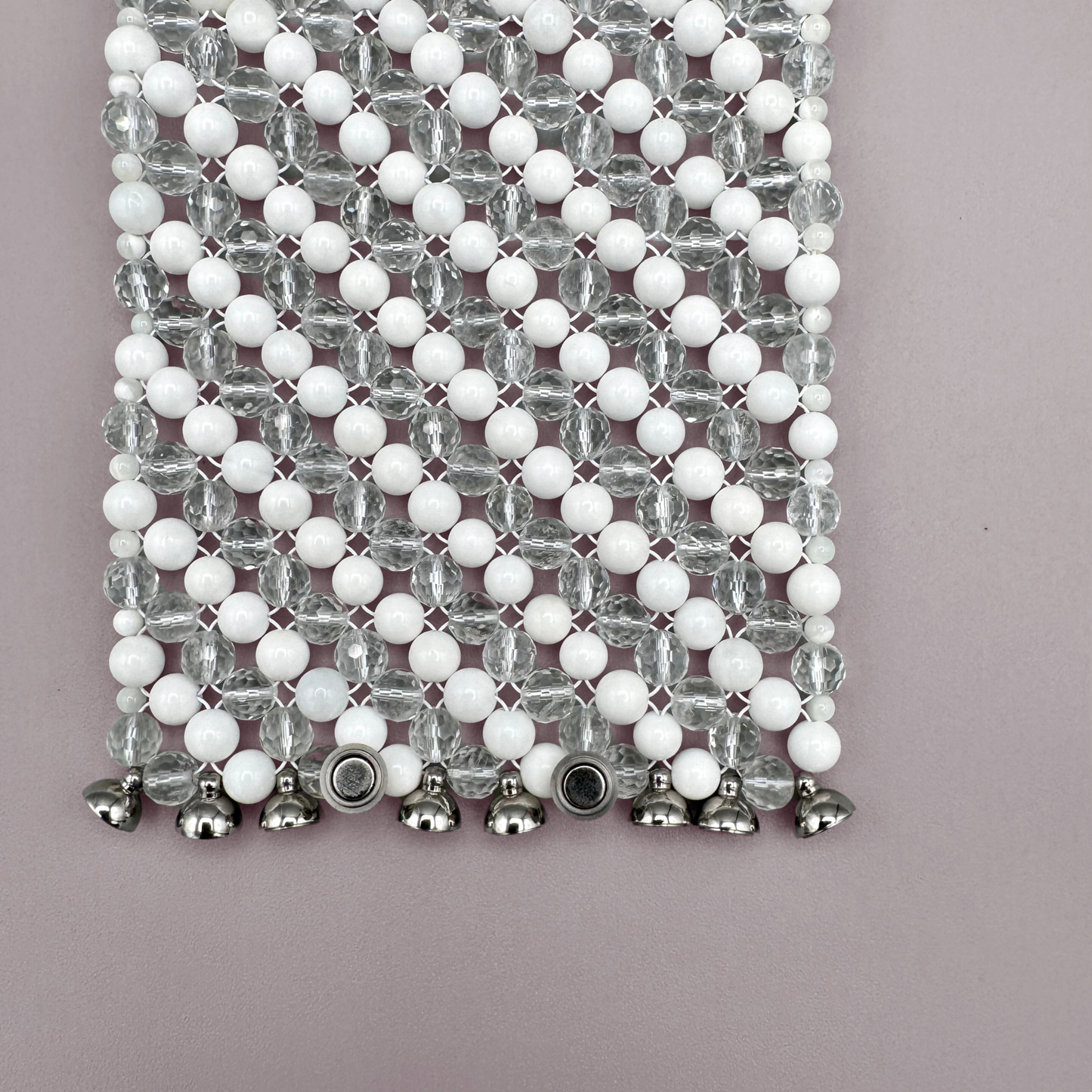 SAHARA S10 Bracelet in White Shell + Clear Quartz