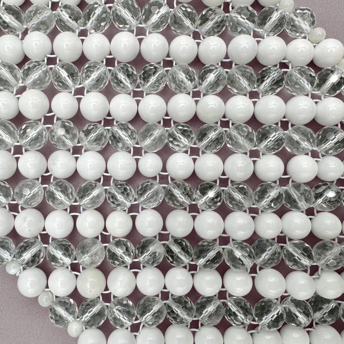 SAHARA S10 Bracelet in White Shell + Clear Quartz