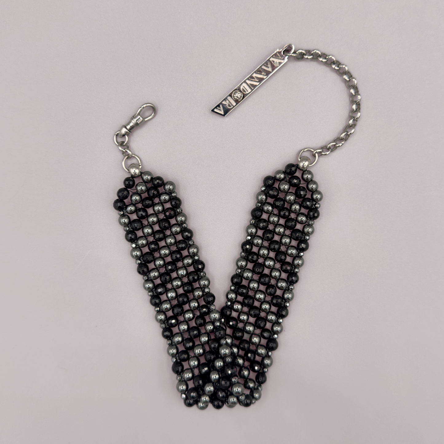 SAHARA S4 Choker in Black Onyx + Hematite