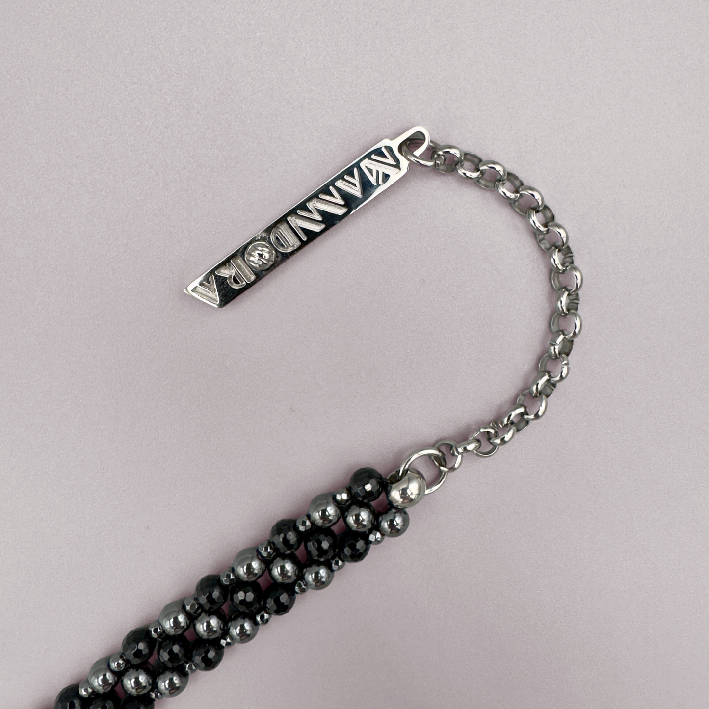 SAHARA S2 Choker in Black Onyx + Hematite