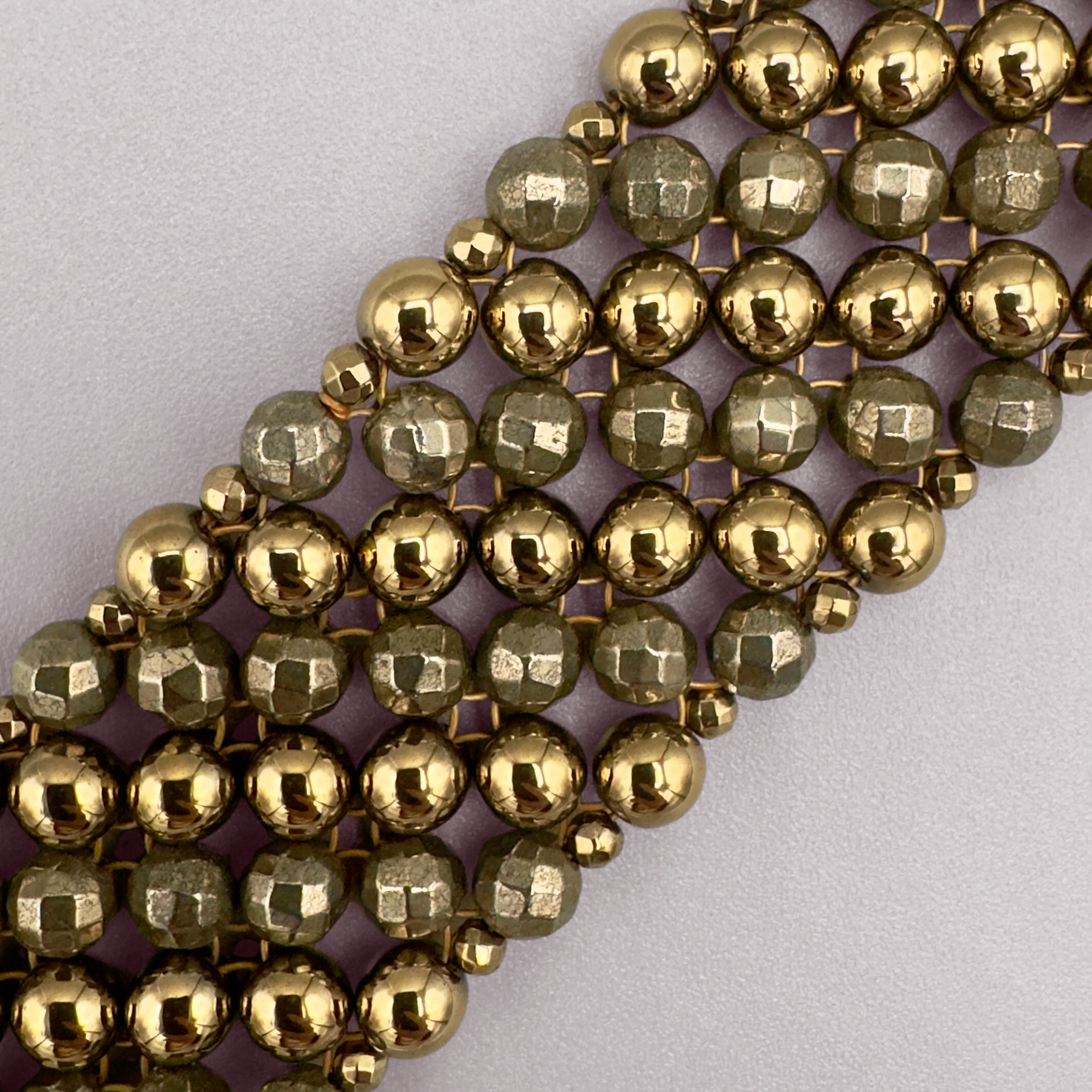 SAHARA S4 Choker in Pyrite + Gold