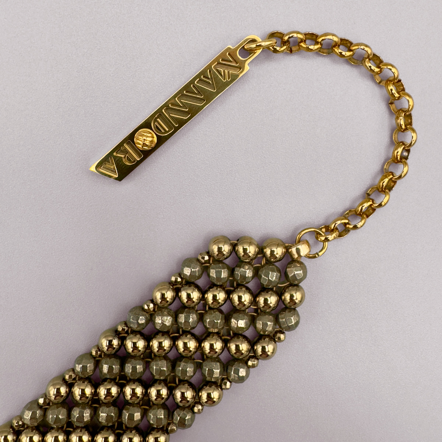 SAHARA S4 Choker in Pyrite + Gold