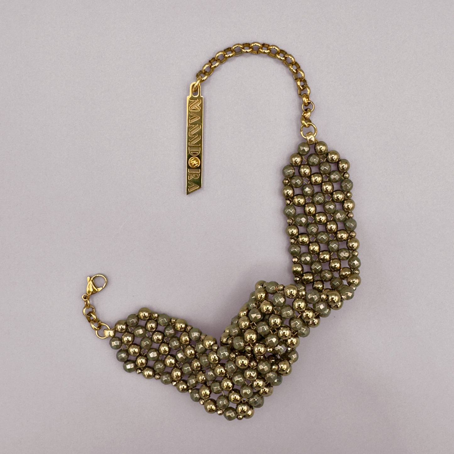 SAHARA S4 Choker in Pyrite + Gold