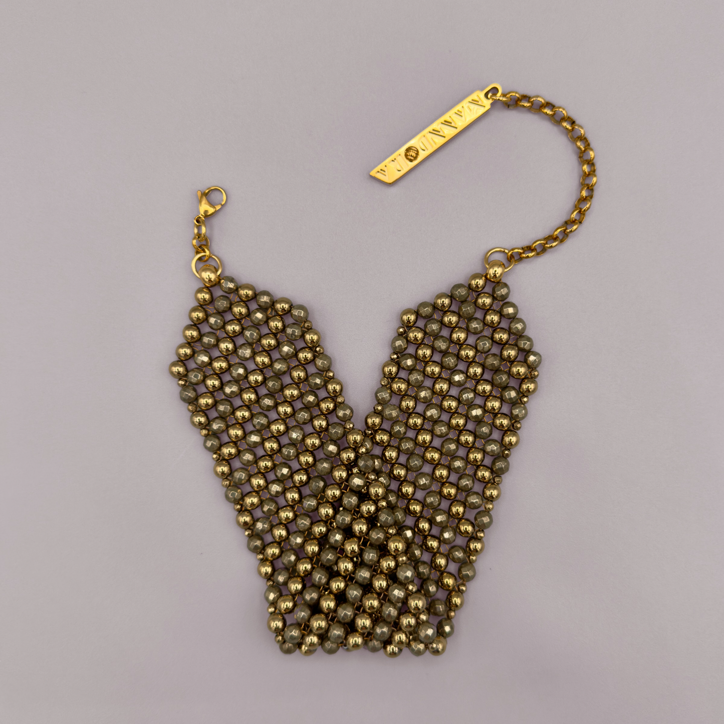 SAHARA S6 Choker in Pyrite + Gold