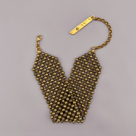 SAHARA S6 Choker in Pyrite + Gold