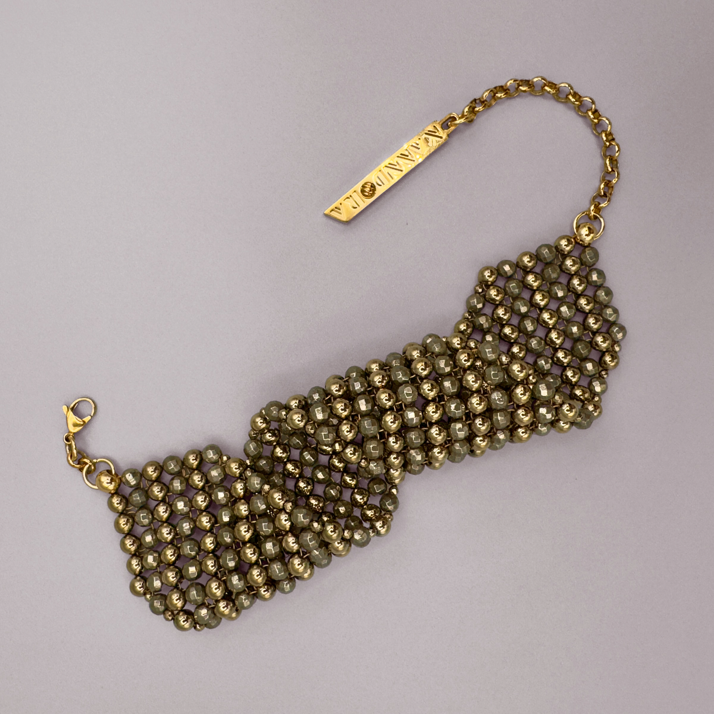 SAHARA S6 Choker in Pyrite + Gold