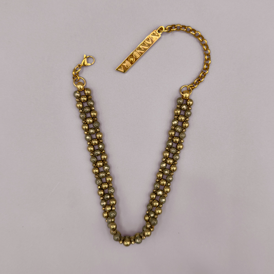 SAHARA S2 Choker in Pyrite + Gold