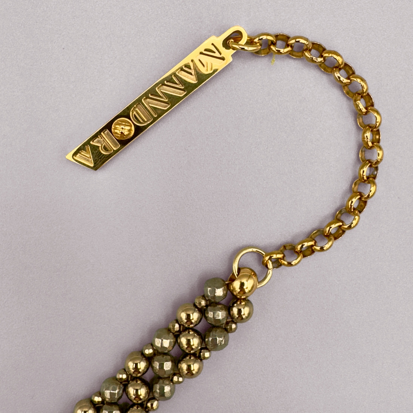 SAHARA S2 Choker in Pyrite + Gold