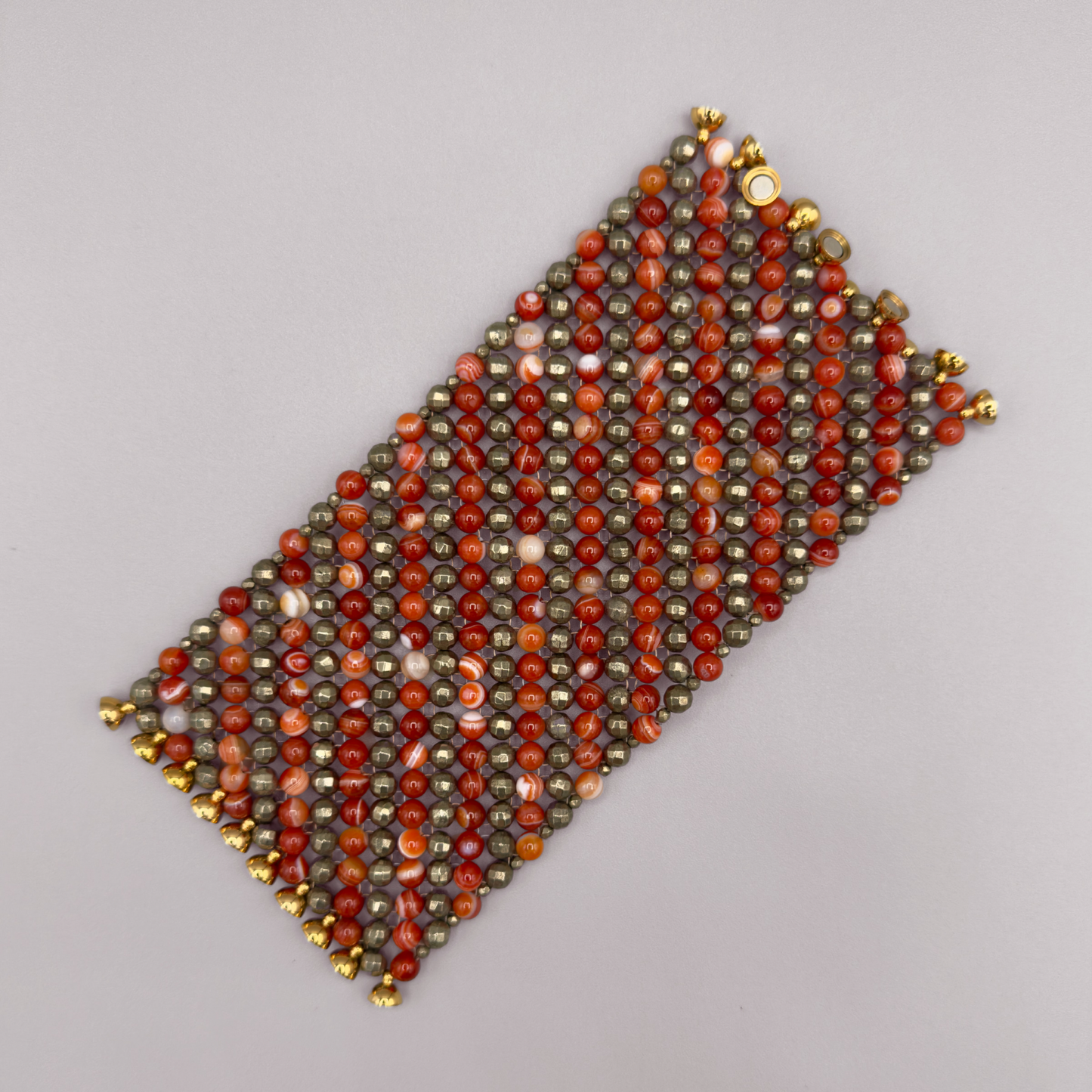 SAHARA S10 Bracelet in Red Sardonyx + Pyrite