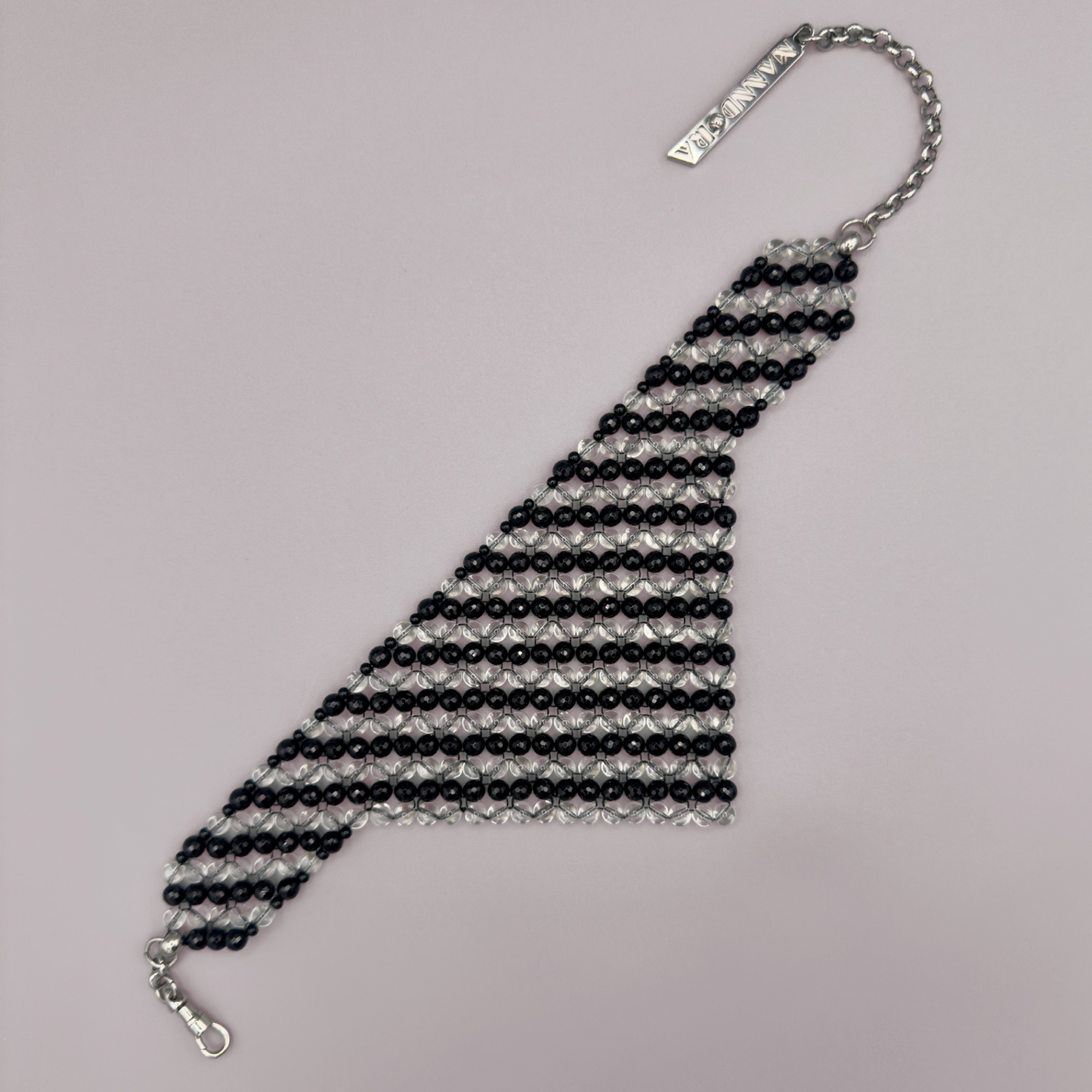 SAHARA S12 Choker in Black Onyx + Clear Quartz