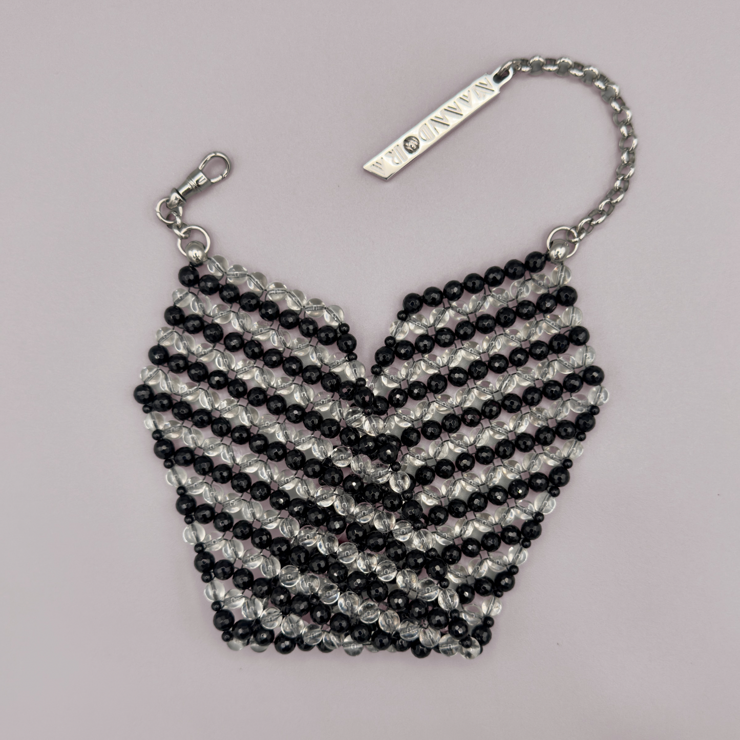 SAHARA S8 Choker in Black Onyx + Clear Quartz