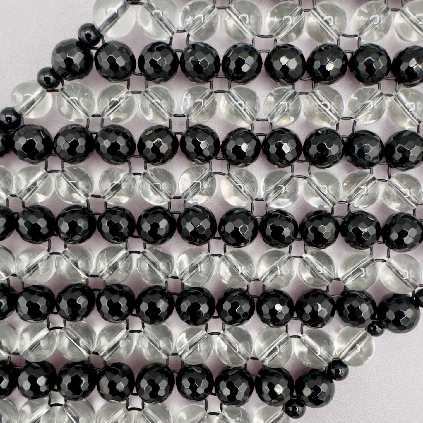 SAHARA S8 Choker in Black Onyx + Clear Quartz