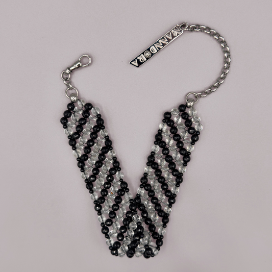 SAHARA S4 Choker in Black Onyx + Clear Quartz