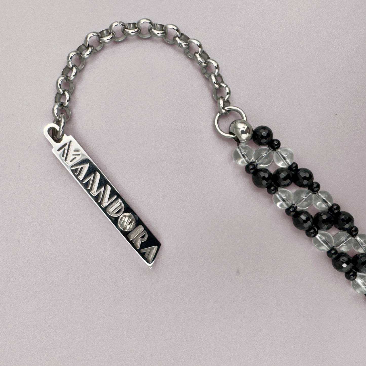 SAHARA S2 Choker in Black Onyx + Clear Quartz