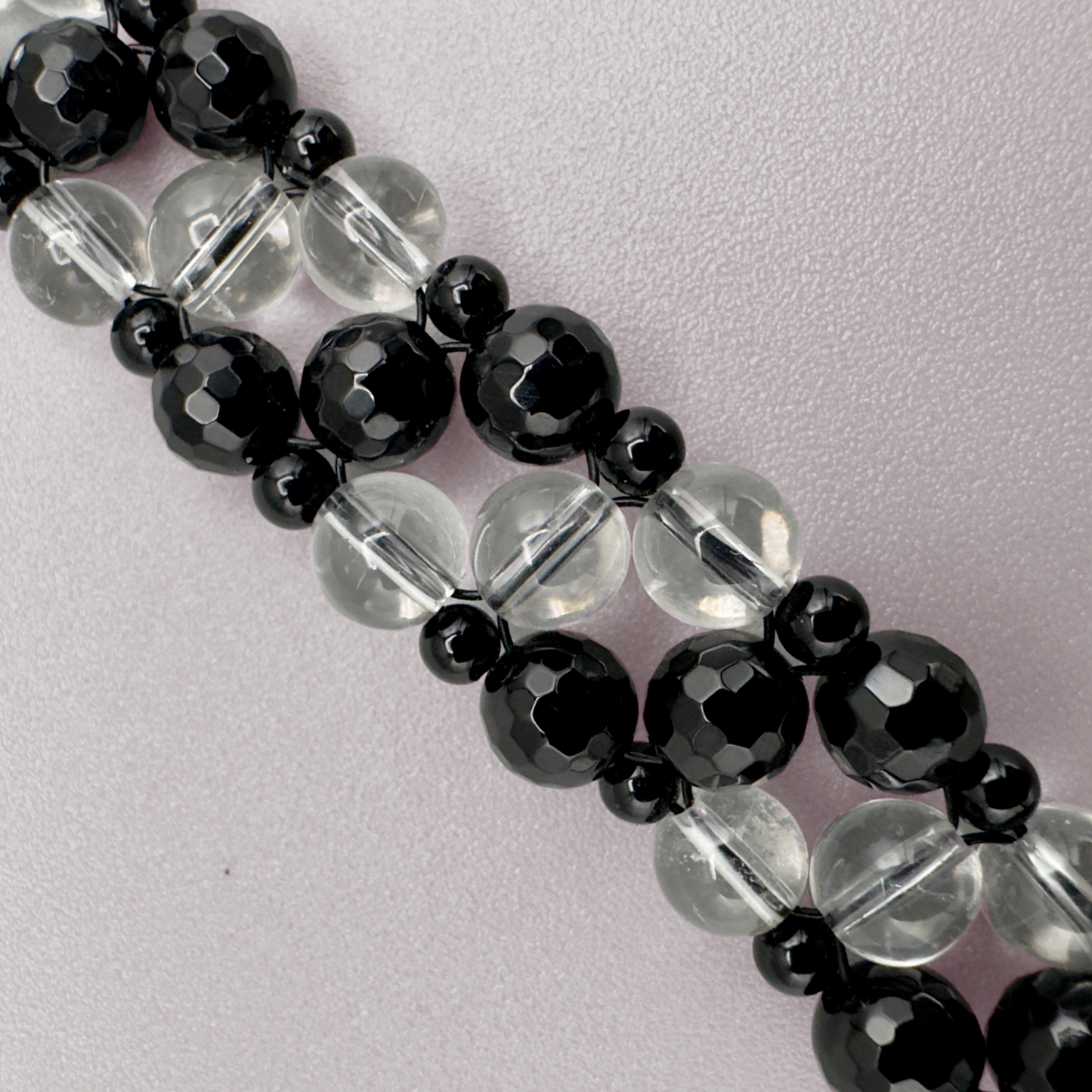 SAHARA S2 Choker in Black Onyx + Clear Quartz