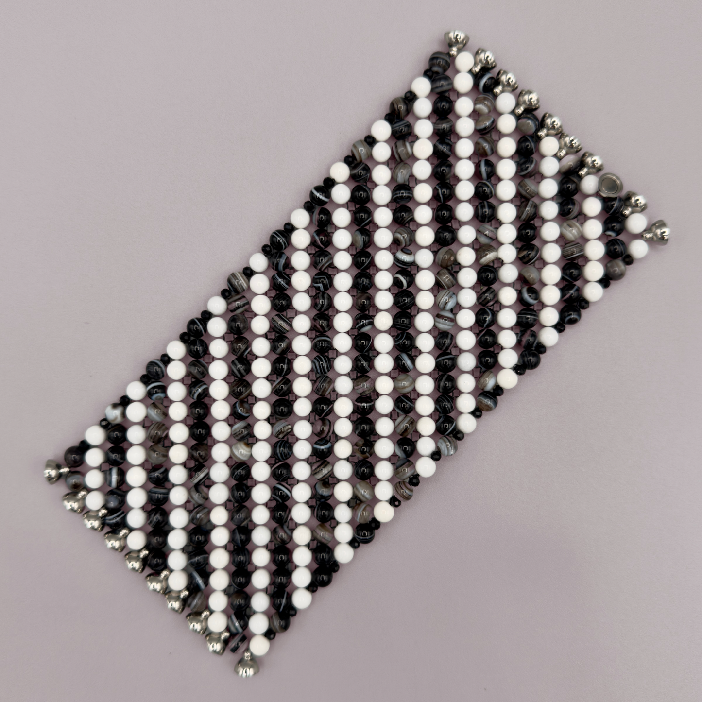 SAHARA S10 Bracelet in Black Sardonyx + White Jade