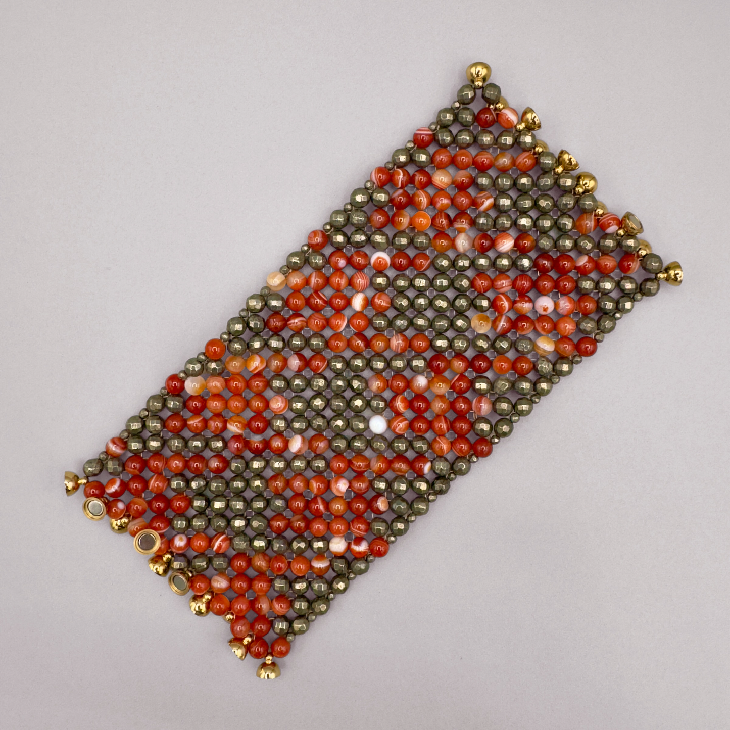 SAHARA S10 Bracelet in Red Sardonyx + Pyrite