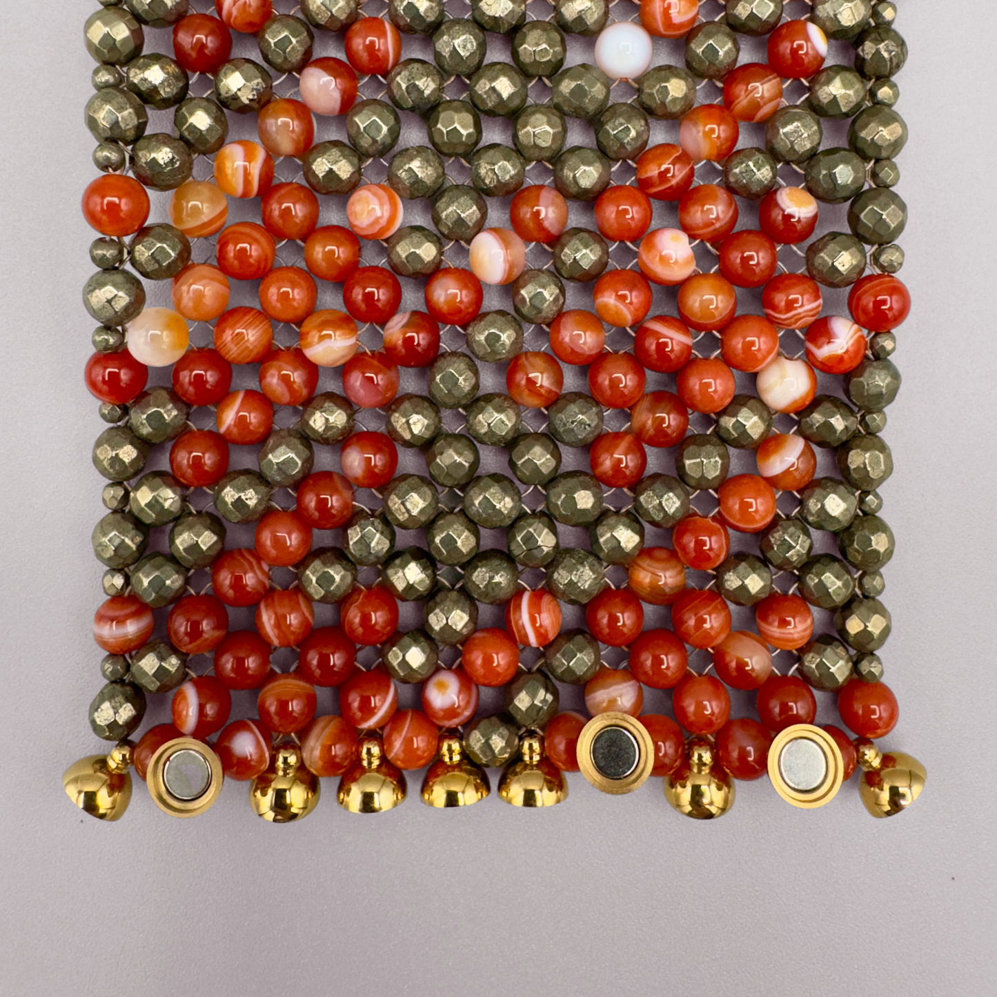 SAHARA S10 Bracelet in Red Sardonyx + Pyrite