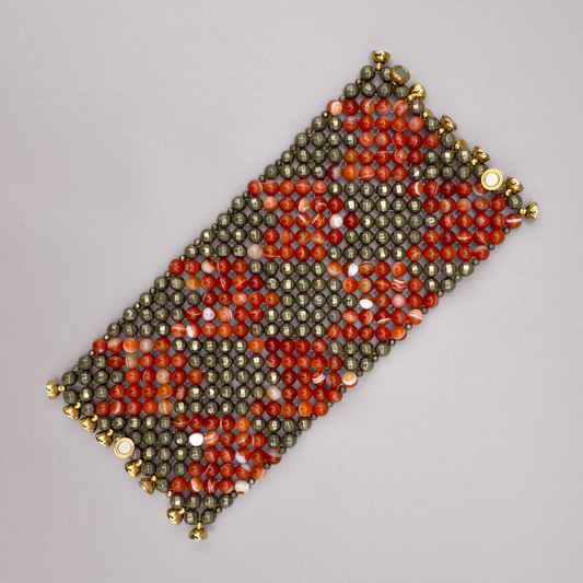 SAHARA S10 Bracelet in Red Sardonyx + Pyrite