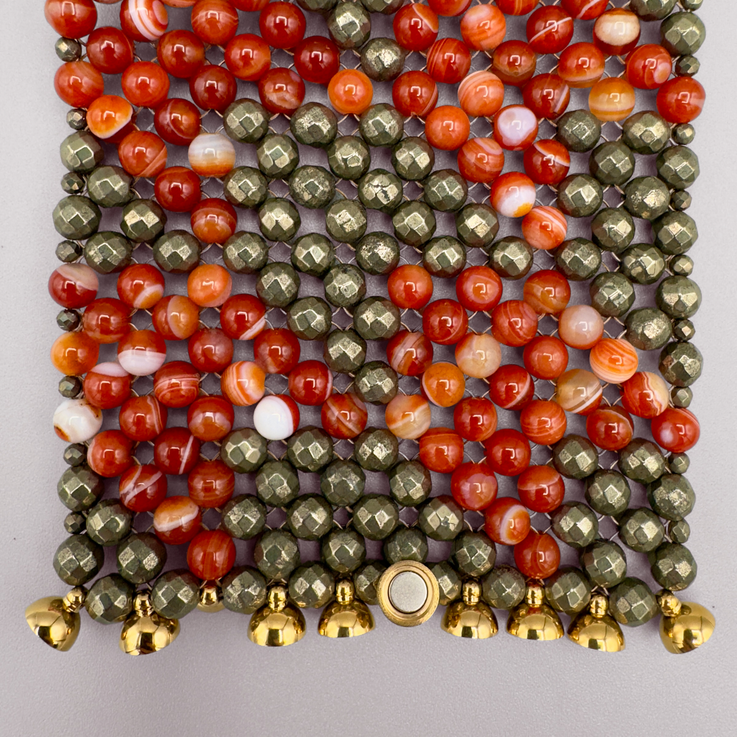 SAHARA S10 Bracelet in Red Sardonyx + Pyrite