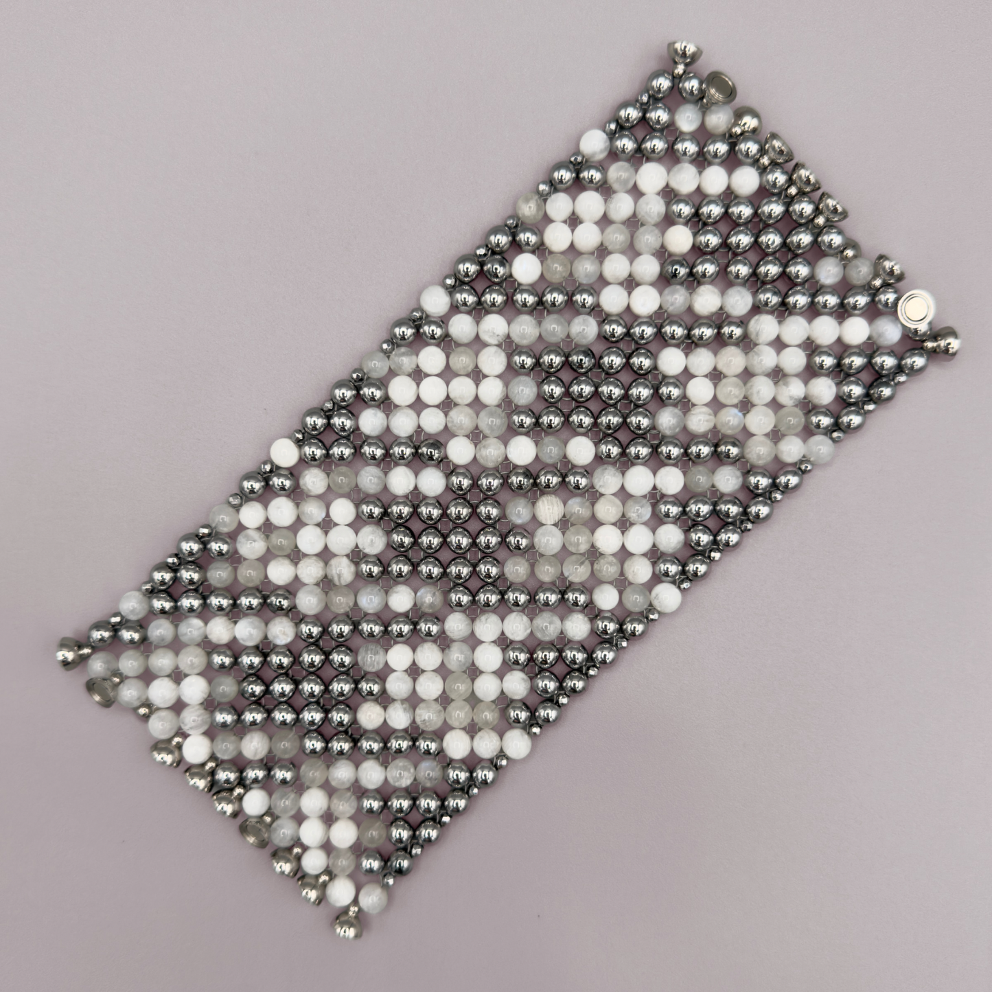 SAHARA S10 Bracelet in White Moonstone + Silver