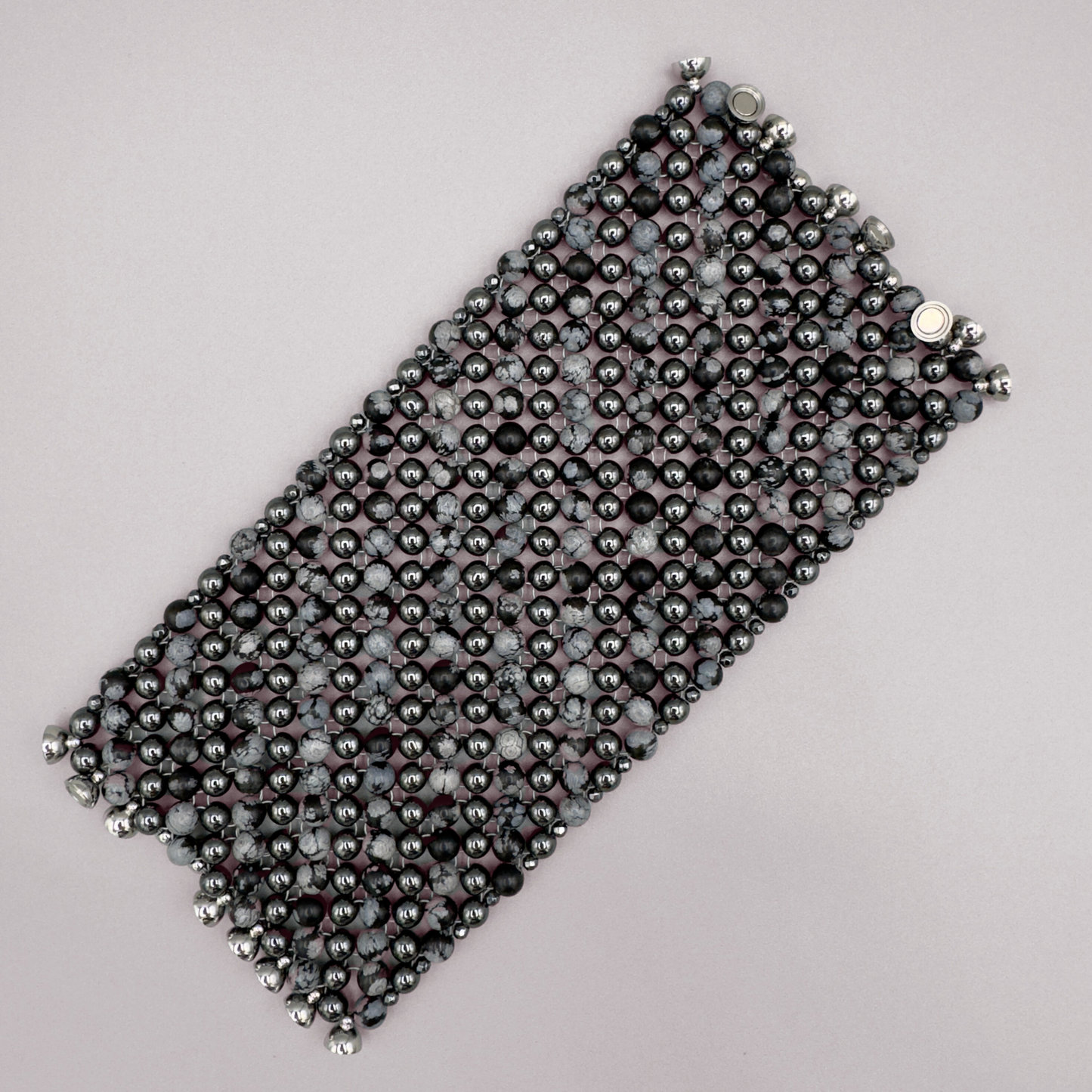 SAHARA S10 Bracelet in Snowflake Obsidian + Hematite