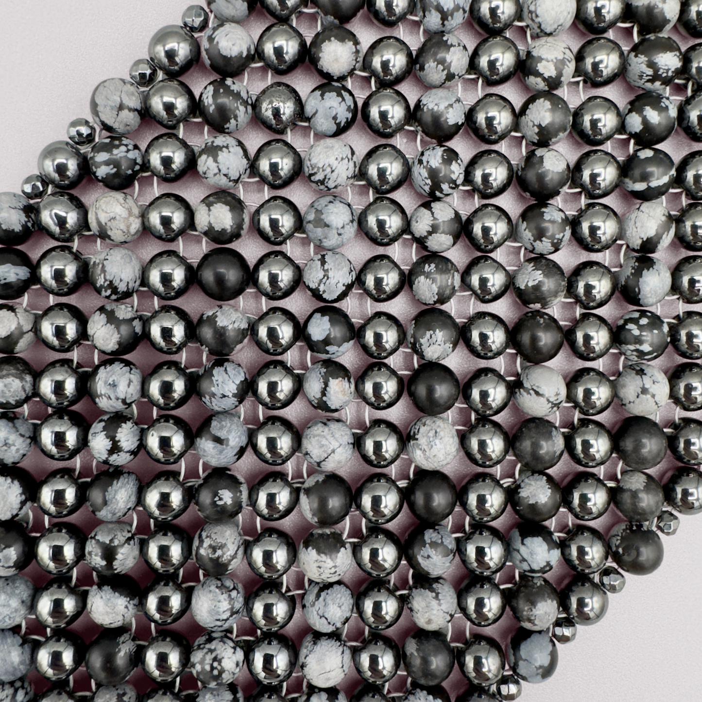 SAHARA S10 Bracelet in Snowflake Obsidian + Hematite