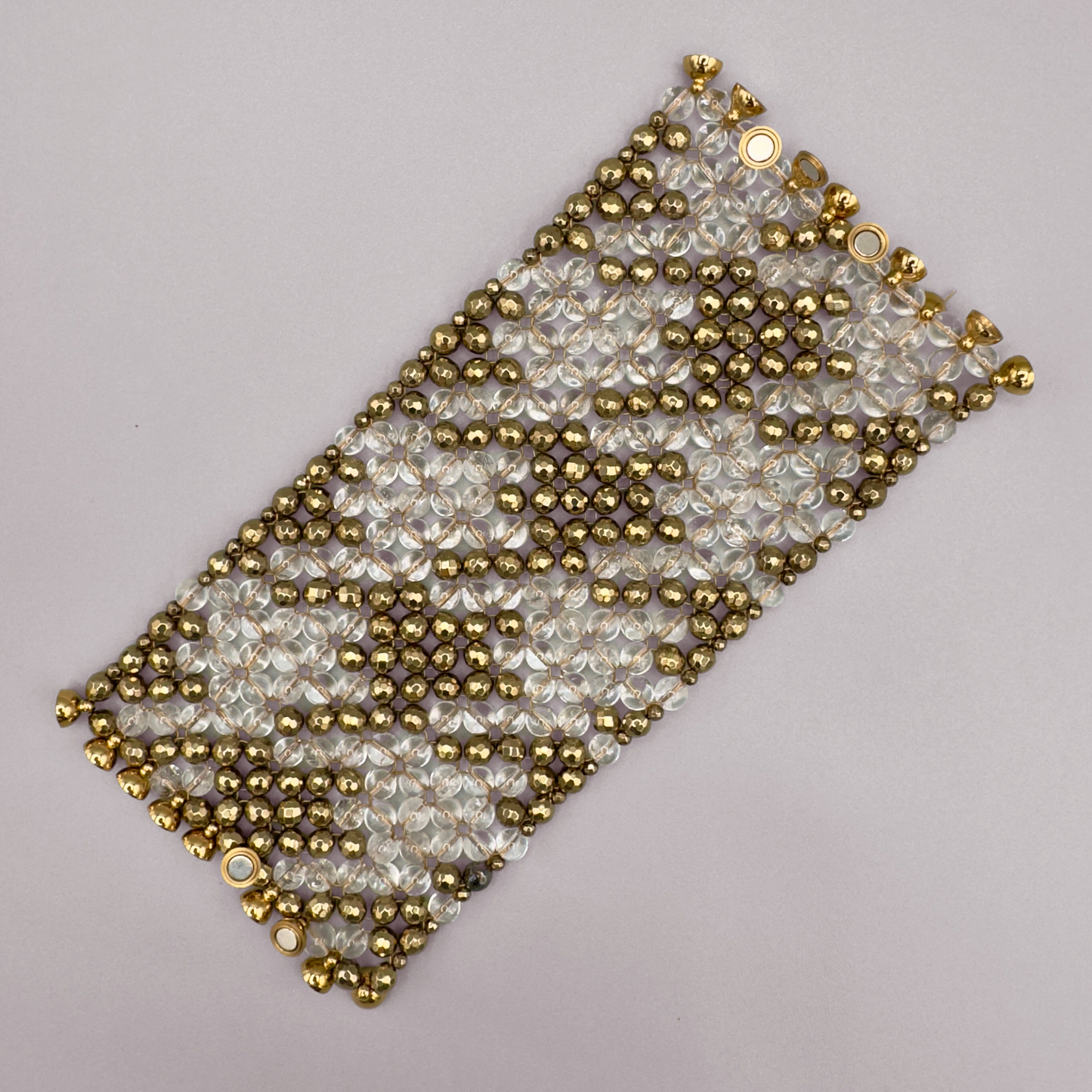 SAHARA S10 Bracelet in Clear Quartz + Gold