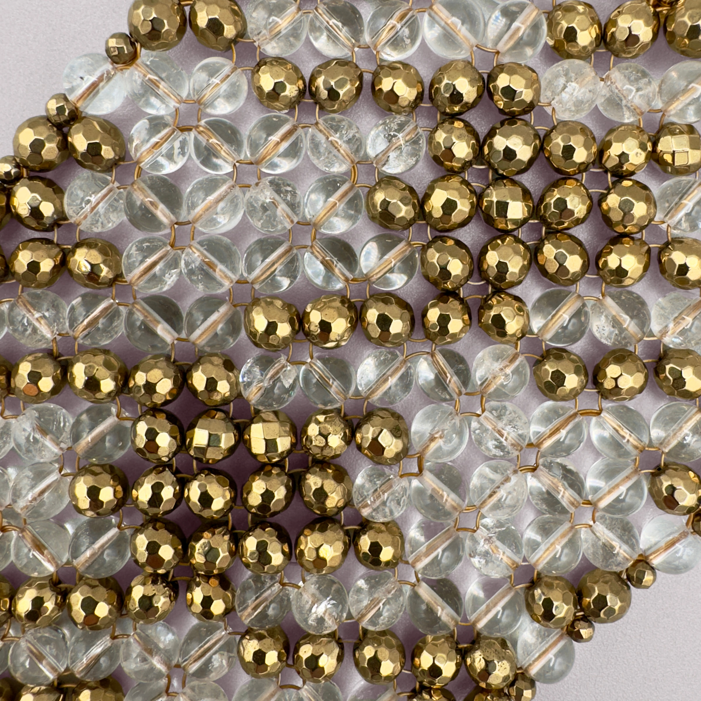 SAHARA S10 Bracelet in Clear Quartz + Gold