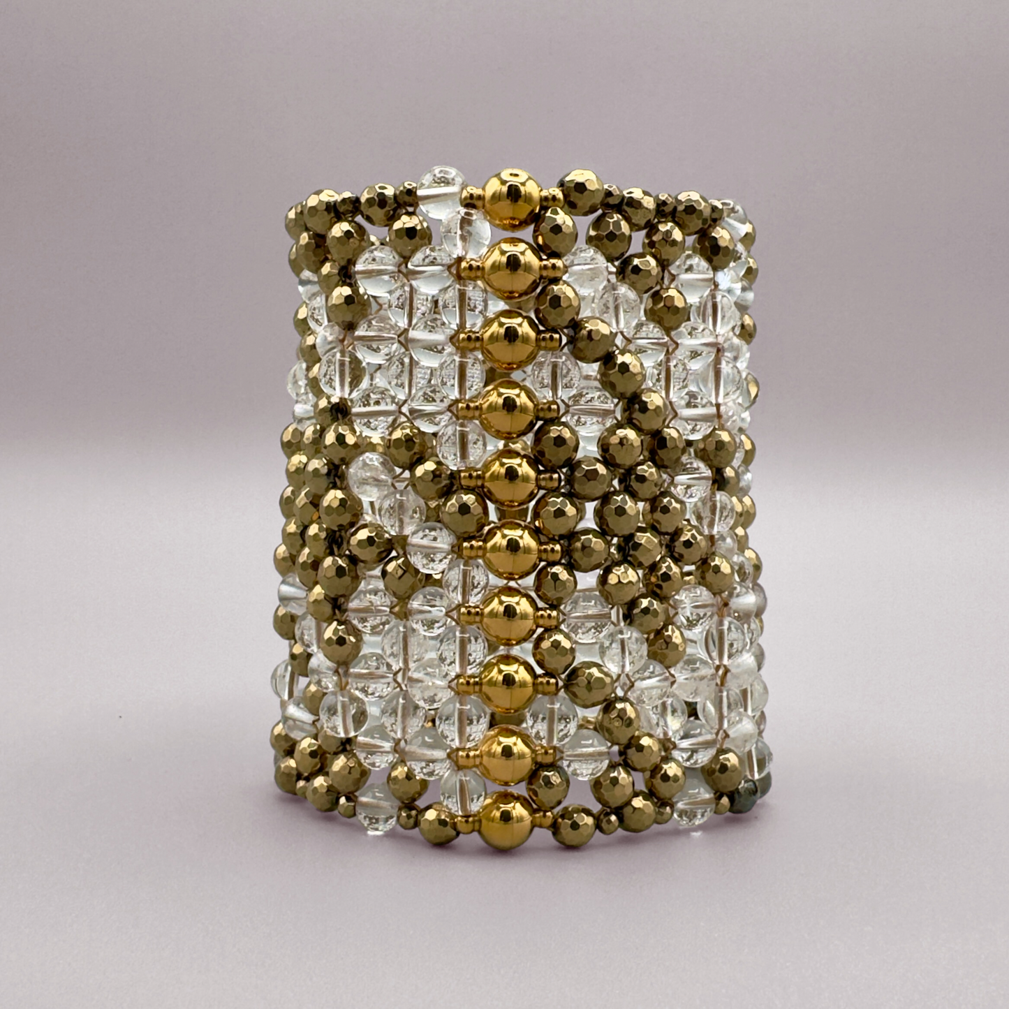 SAHARA S10 Bracelet in Clear Quartz + Gold